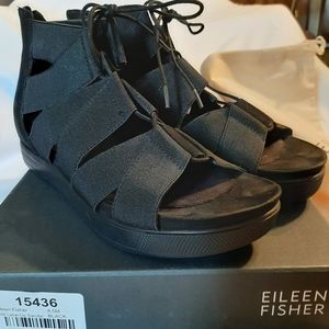 Gently Used, Eileen Fisher Stretch Gore Sandal Black 8.5 US